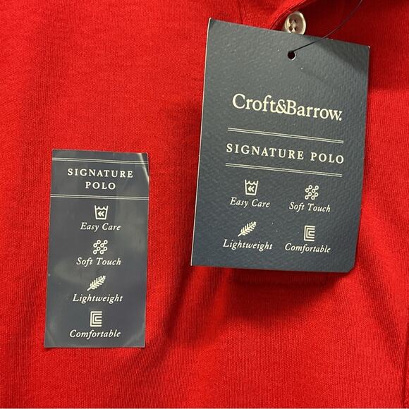 Croft & Barrow Polo Men's Lg Red Athleisure Golf Sports Travel Vacation Casual - Picture 7 of 9